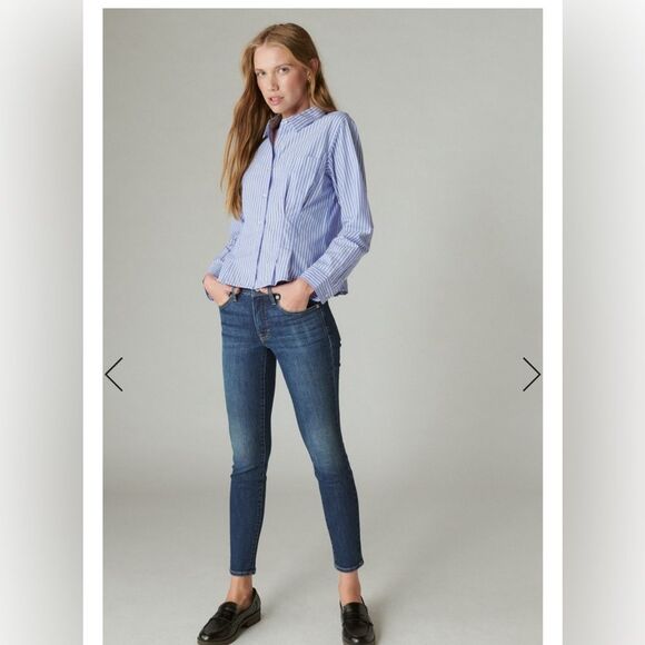 LUCKY BRAND MID RISE SKINNY AVA ankle jeans size 2 A - Picture 2 of 8